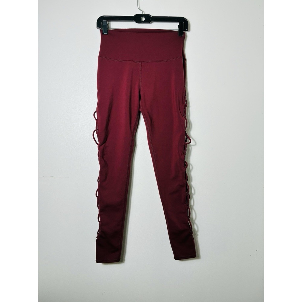 Alo‎ Interlace Legging Womens Sz Small Red Ankle Pull On Athletic